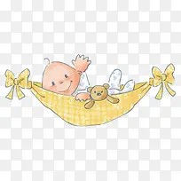卡通可爱婴儿吊床蝴蝶结-空若网 卡通可爱婴儿吊床蝴蝶结-空若网