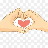 粉红卡通风格手比爱心手型矢量图-空若网 粉红卡通风格手比爱心手型矢量图-空若网