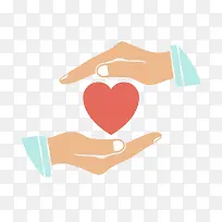 卡通彩绘风格手捧爱心手型矢量图-空若网 卡通彩绘风格手捧爱心手型矢量图-空若网
