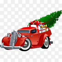 圣诞节红色卡通车辆-空若网 圣诞节红色卡通车辆-空若网