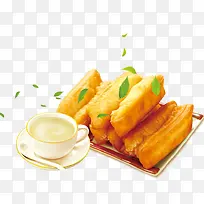 免抠金色盘子里的油条豆浆食物-空若网 免抠金色盘子里的油条豆浆食物-空若网