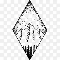 卡通手绘山峰装饰-空若网 卡通手绘山峰装饰-空若网