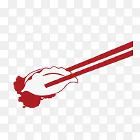 手绘筷子和饺子-空若网 手绘筷子和饺子-空若网