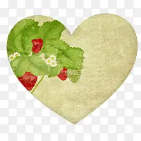 爱心草莓底纹复古标签-空若网 爱心草莓底纹复古标签-空若网
