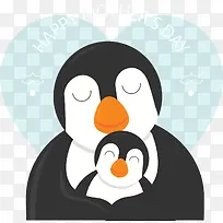 母亲节快乐企鹅母子-空若网 母亲节快乐企鹅母子-空若网