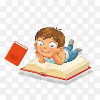 卡通手绘读书的学生-空若网 卡通手绘读书的学生-空若网