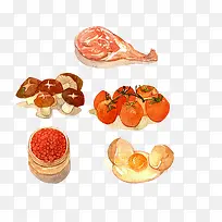 厨房食品水彩画素材图片-空若网 厨房食品水彩画素材图片-空若网