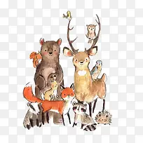 卡通可爱动物海报设计装饰一群动-空若网 卡通可爱动物海报设计装饰一群动-空若网