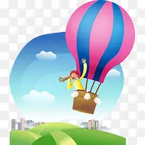 坐在热气球上的男人-空若网 坐在热气球上的男人-空若网