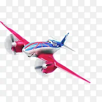 红色卡通飞机侧飞翱翔-空若网 红色卡通飞机侧飞翱翔-空若网