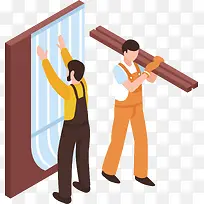 矢量装修搬运工人-空若网 矢量装修搬运工人-空若网