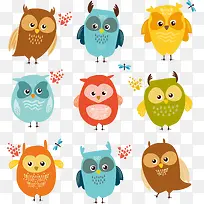 可爱彩色卡通猫头鹰-空若网 可爱彩色卡通猫头鹰-空若网