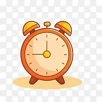 卡通橙色闹钟矢量图-空若网 卡通橙色闹钟矢量图-空若网