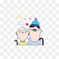 卡通手绘爷爷奶奶相爱-空若网 卡通手绘爷爷奶奶相爱-空若网