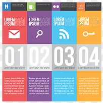 扁平化数字展示ppt元素-空若网 扁平化数字展示ppt元素-空若网