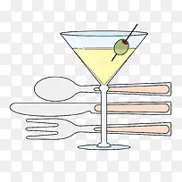 卡通手绘酒杯刀叉矢量-空若网 卡通手绘酒杯刀叉矢量-空若网