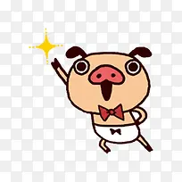 手绘卡通闪光小猪-空若网 手绘卡通闪光小猪-空若网