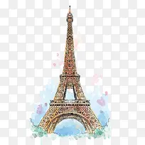 水彩铁塔-空若网 水彩铁塔-空若网