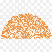 橙色简约花藤装饰图案-空若网 橙色简约花藤装饰图案-空若网