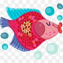 卡通可爱亲嘴鱼动物贴纸-空若网 卡通可爱亲嘴鱼动物贴纸-空若网