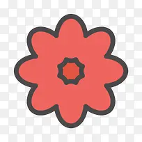 红色圆弧花朵开放元素-空若网 红色圆弧花朵开放元素-空若网