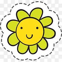 绿色花朵开花植物自然卡通贴纸-空若网 绿色花朵开花植物自然卡通贴纸-空若网