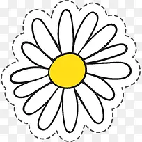 白色手绘花朵植物开花卡通贴纸-空若网 白色手绘花朵植物开花卡通贴纸-空若网