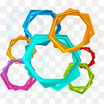 时尚彩色多边形元素-空若网 时尚彩色多边形元素-空若网