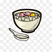 矢量一碗卡通元宵-空若网 矢量一碗卡通元宵-空若网