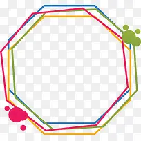多彩线条八边形边框-空若网 多彩线条八边形边框-空若网