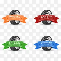 创意彩带轮胎矢量素材-空若网 创意彩带轮胎矢量素材-空若网