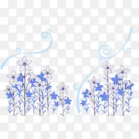 蓝色复古矢量装饰花纹素材-空若网 蓝色复古矢量装饰花纹素材-空若网