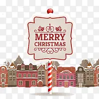 圣诞街景路牌矢量素材-空若网 圣诞街景路牌矢量素材-空若网