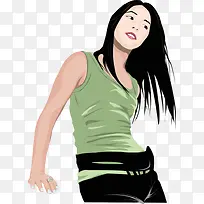 一个穿绿色背心的女人-空若网 一个穿绿色背心的女人-空若网