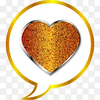 矢量手绘金色爱心-空若网 矢量手绘金色爱心-空若网