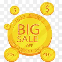 金色钱币促销标签-空若网 金色钱币促销标签-空若网