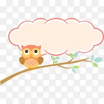 春季猫头鹰树枝标签-空若网 春季猫头鹰树枝标签-空若网