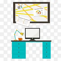 扁平化办公室场景图-空若网 扁平化办公室场景图-空若网