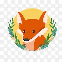 红色卡通狐狸矢量图-空若网 红色卡通狐狸矢量图-空若网