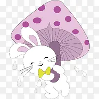 矢量图拔蘑菇的小白兔-空若网 矢量图拔蘑菇的小白兔-空若网