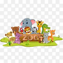 一群动物卡通插画-空若网 一群动物卡通插画-空若网