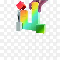 彩色几何体-空若网 彩色几何体-空若网