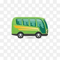 卡通绿色公共汽车-空若网 卡通绿色公共汽车-空若网