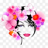 手绘女孩头像免抠素材-空若网 手绘女孩头像免抠素材-空若网