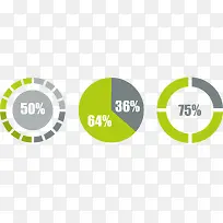 矢量ppt素材数据比例圆环3个-空若网 矢量ppt素材数据比例圆环3个-空若网