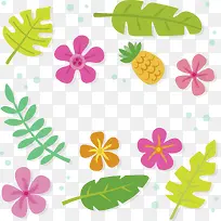 可爱花朵树叶水果海报-空若网 可爱花朵树叶水果海报-空若网