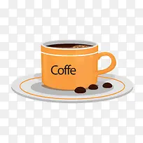 手绘黄色咖啡杯矢量免抠图-空若网 手绘黄色咖啡杯矢量免抠图-空若网