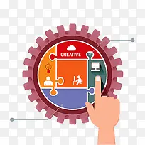 矢量扁平化用手点击-空若网 矢量扁平化用手点击-空若网