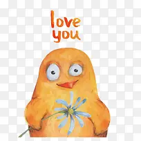 矢量表白的小鸡-空若网 矢量表白的小鸡-空若网