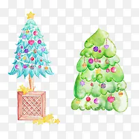 蓝色可爱手绘装饰树插画-空若网 蓝色可爱手绘装饰树插画-空若网